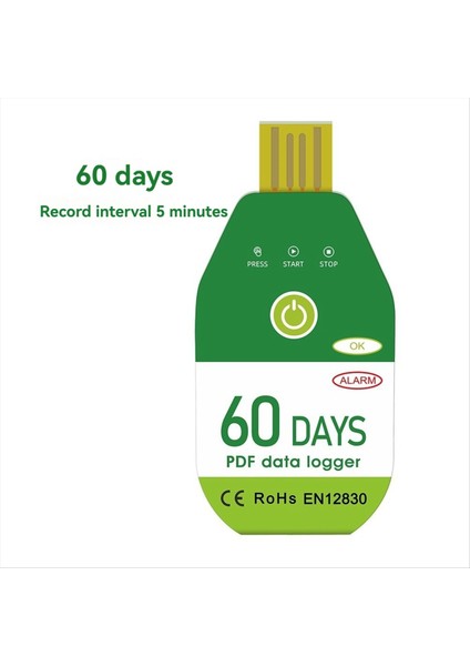 USB Sıcaklık Veri Oturum Cihazı Sıcaklık ve Nem Kayıt Nem Kayıt Alarm Termometre Kayıt Test Cihazı Raporu Pdf 60 Gün (Yurt Dışından)