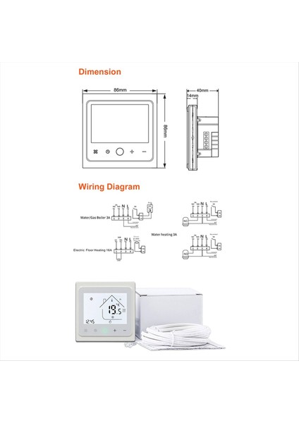 16A Tuya Akıllı Wifi Termostat Su Elektrikli Sıcak Zemin Isıtma Su Gazı Kazan Sıcaklık Kontrolör Alexa White (Yurt Dışından) fırsatları