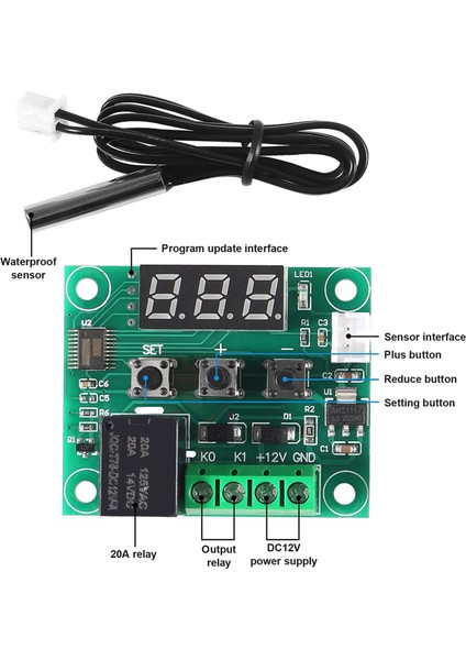 W1209 Dc 12V Dijital Sıcaklık Kontrolör Kartı -50-110 ° C Sıcaklık Sıcaklık Kontrol Modül Anahtarı (1 Pack) (Yurt Dışından) indirimleri