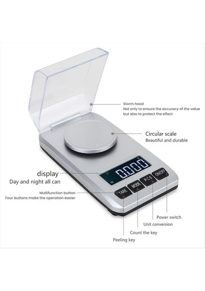 Siyah 50G Mini Taşınabilir Ölçek 0 001G Hassas Çanta Takı Elmas Taş Dengesi Ölçek (Yurt Dışından) modelleri