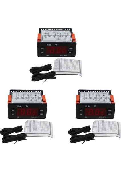 2x ETC-974 Dijital Sıcaklık Denetleyicisi Mikrobilgisayar Termostatları Termostat Soğutma Alarmı 220V Ntc Sensörü (Yurt Dışından)