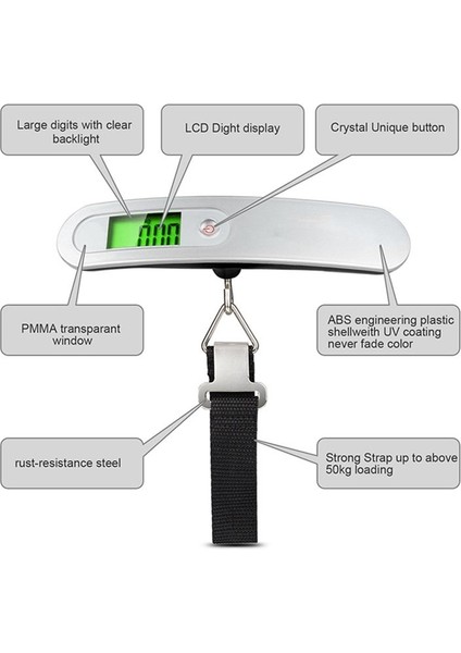 Dijital Bagaj Ağırlığı Ölçeği 50KG Hassas Taşınabilir Tartım Ölçeği Elde Taşınan Bavul Asma Ölçeği (Yurt Dışından) fırsatları