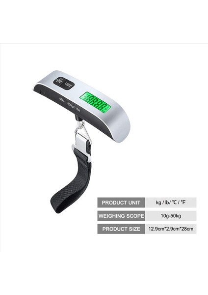 2x LCD Dijital Asma Ölçekli Bagaj Bavul Bagaj Ağırlık Ölçekleri Ağırlık Aracı Için Kemer ile 50KG/110LB (Yurt Dışından)