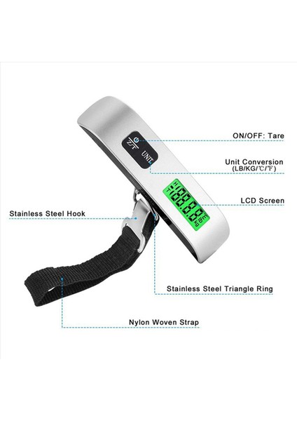 2x LCD Dijital Asma Ölçekli Bagaj Bavul Bagaj Ağırlık Ölçekleri Ağırlık Aracı Için Kemer ile 50KG/110LB (Yurt Dışından) indirimleri