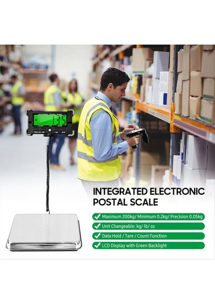 PS21 Dijital Ölçek 200KG Posta Ölçeği Paslanmaz Çelik Zemin Ölçeği LCD Arka Işık Ekran Taşınabilir Ölçek (Yurt Dışından) fiyatları
