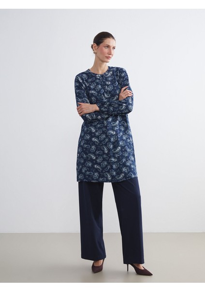 Yeni Sezon Hakim Yaka Desenli Kadın Tunik modelleri