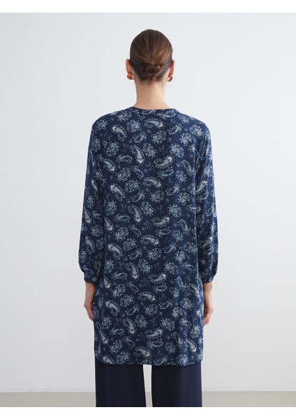 Yeni Sezon Hakim Yaka Desenli Kadın Tunik indirimleri