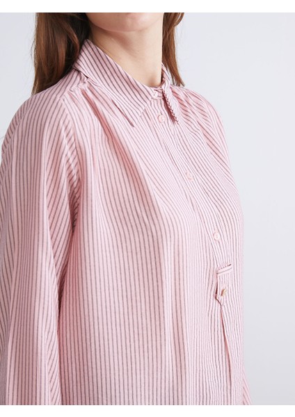 Yeni Sezon Gömlek Yaka Çizgili Oversize Kadın Tunik modelleri