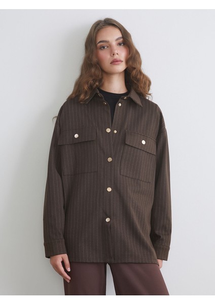 Yeni Sezon Çizgili Oversize Kadın Gömlek Tunik modelleri