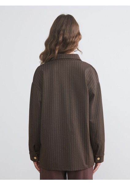 Yeni Sezon Çizgili Oversize Kadın Gömlek Tunik indirimleri