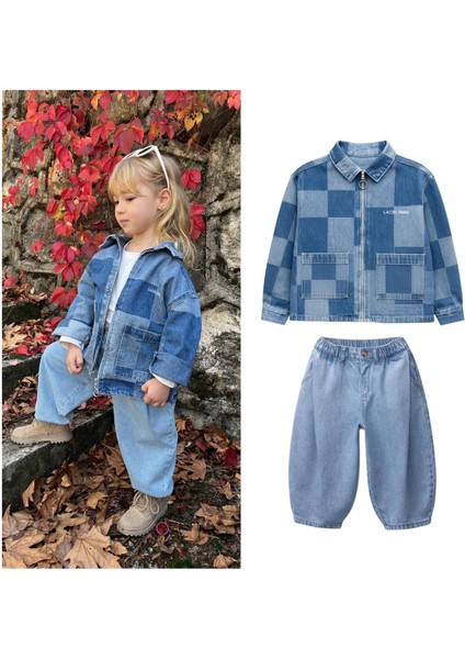 Patchwork Tasarımlı Çocuk Denim Ceket – Çift Cepli indirimleri