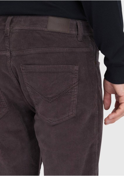 Mürdüm Düz Dokuma Slim Fit Kadife Casual Pamuk Karışımlı Pantolon fırsatları