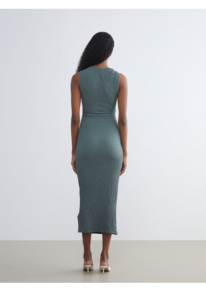 Yeni Sezon Bisiklet Yaka Büzgülü Bodycon Elbise fırsatları