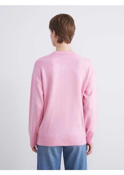 Yeni Sezon Bisiklet Yaka Çiçek Nakışlı Kadın Triko Tunik fırsatları