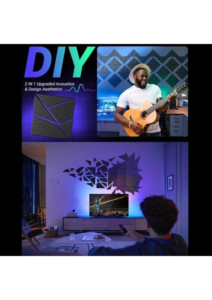 12 Paket Ses Geçirmez Duvar Panelleri Akustik Paneller Stüdyo Ofis Oda Için Kendi Kendine Yapışkan Ses Geçirmez Paneller Emici (Yurt Dışından) fırsatları