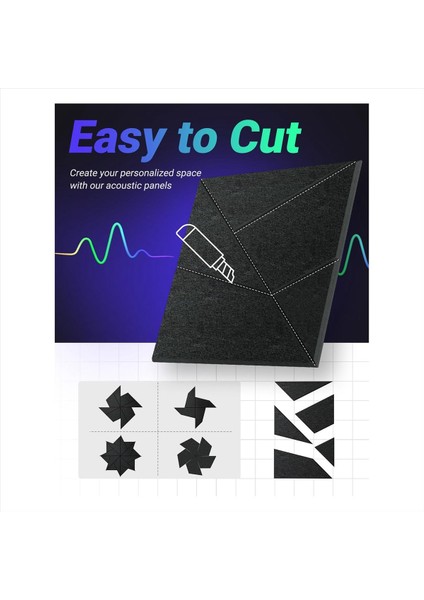 12 Paket Ses Geçirmez Duvar Panelleri Akustik Paneller Stüdyo Ofis Oda Için Kendi Kendine Yapışkan Ses Geçirmez Paneller Emici (Yurt Dışından) indirimleri