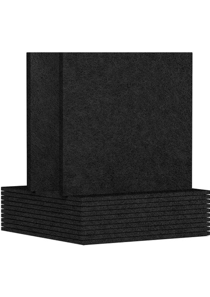 12 Paket Akustik Panel 12 x 12 x 0 3 Inç Duvar ve Tavan Sesi Emici Paneller Ev Için Kayıt Stüdyosu Siyah (Yurt Dışından)