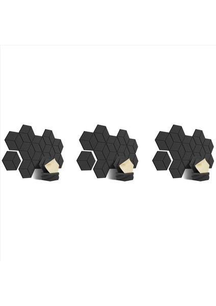 Ses Yalıtım ve Akustik (Siyah) Için 36 Paket Akustik Köpük Kendi Yapışkanlı Ses Geçirmez Paneller (Yurt Dışından)