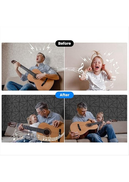 12 Paket Kendi Kendine Yapışkan Akustik Paneller 11 8 Inç x 11 8inch Ses Geçirmez Köpük Panelleri (Siyah) (Yurt Dışından) fiyatları