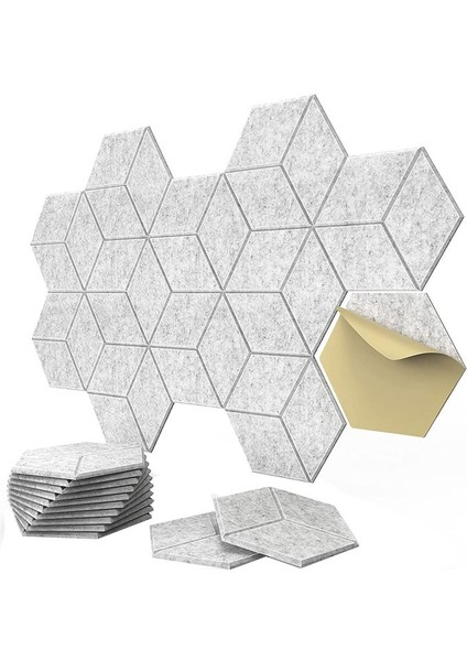 12 Paket Kendinden Yapışkan Y Kaplı Akustik Paneller Ses Geçirmez Köpük Paneller Ev ve Ofisler Için Ses Emici Paneller (Yurt Dışından)