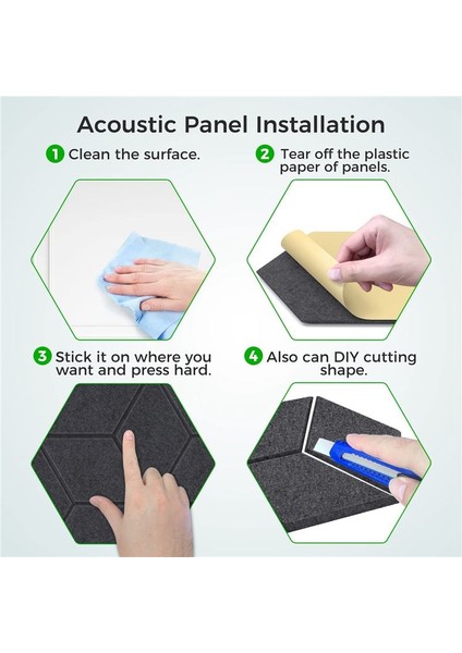 12 Paket Kendinden Yapışkan Y Kaplı Akustik Paneller Ses Geçirmez Köpük Paneller Ev ve Ofisler Için Ses Emici Paneller (Yurt Dışından) modelleri