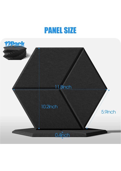 Ses Yalıtım ve Akustik Için 12 Paket Akustik Köpük Kendi Yapışkanlı Ses Geçirmez Paneller (Siyah) (Yurt Dışından) modelleri