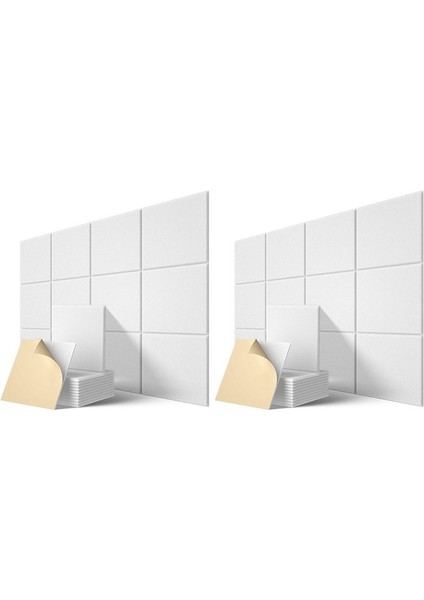 Kendinden Yapışkanlı Akustik Paneller 24 Paket 12 x 12 x 0 4 Inç Ses Geçirmez Dolgu Ev Için Ses Emici Panel Beyaz (Yurt Dışından)