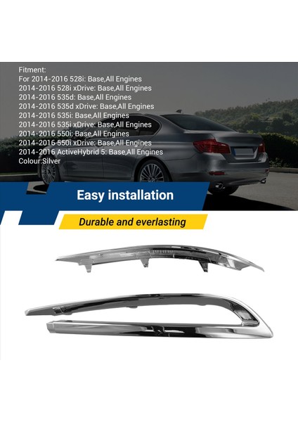 1paır Arka Tampon Koruyucu Bmw F10 528I 535I Için Krom Trim 2014-2016 51127341675 51127341676 (Yurt Dışından) modelleri