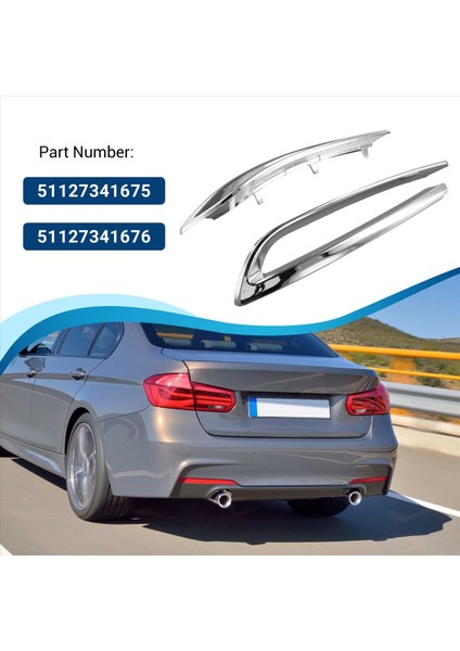 1paır Arka Tampon Koruyucu Bmw F10 528I 535I Için Krom Trim 2014-2016 51127341675 51127341676 (Yurt Dışından) fırsatları