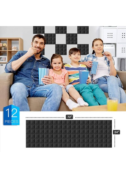 24 Paket Ses Düzeltısı Akustik Köpük Paneller 2X12X12 Inç Ses Geçirmez Duvar Panelleri Oyun Odası Için Ses Emici Köpük Yatak Odası (Yurt Dışından) modelleri