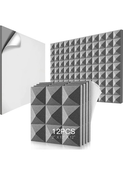 24 Paket Akustik Köpük Paneller Kendinden Yapışkan Ses Geçirmez Köpük Paneller Duvar Dekoru Müzik Stüdyosu Yatak Odası Evi 5X30X30CM (Yurt Dışından) fırsatları