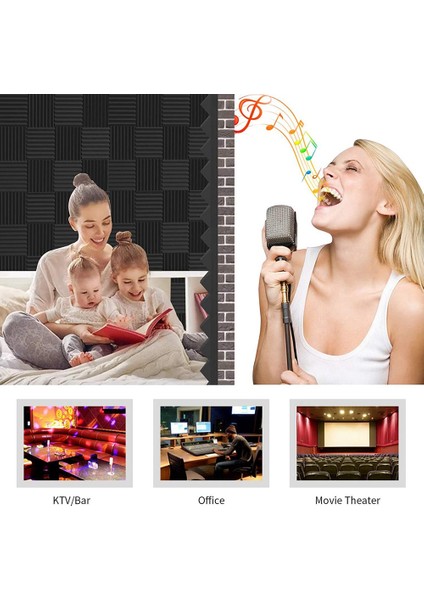 Akustik Köpük Paneller 48 Paket Akustik Paneller 1 x 12 x 12INCH Studio Ses Emici Fayans Kayıt Tavan (Yurt Dışından) indirimleri