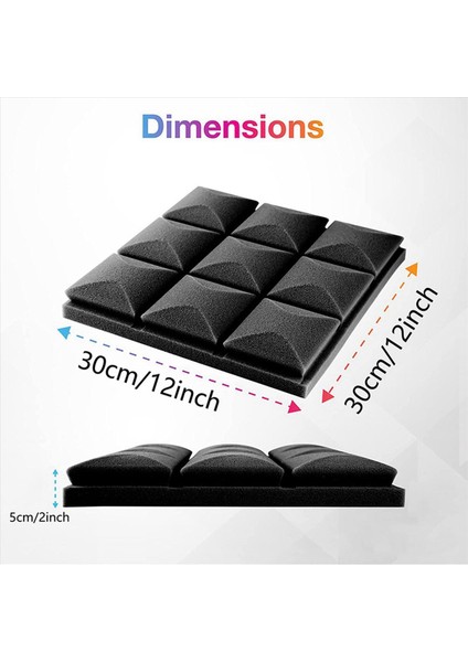 24PCS Akustik Köpük Panelleri Ses Yalıtımı Yalıtım Köpüğü 30X30CM Yapıştırıcı Yok (Yurt Dışından) fırsatları