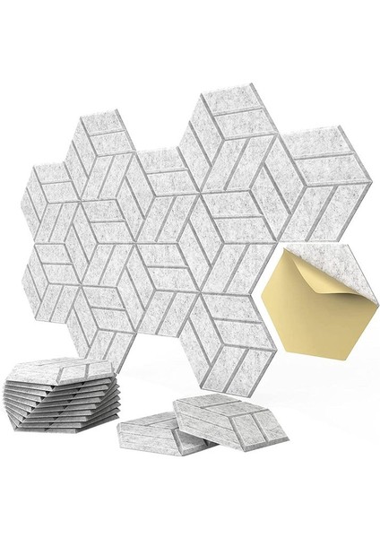 12 Paket Kendinden Yapışkan Akustik Paneller Altıgen Ses Kanıtı Köpük Panelleri Stüdyo B Için Kullanılan Duvar Için Ses Geçirmez Dolgu (Yurt Dışından)