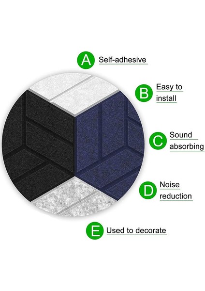 12 Paket Kendinden Yapışkan Akustik Paneller Altıgen Ses Kanıtı Köpük Panelleri Stüdyo B Için Kullanılan Duvar Için Ses Geçirmez Dolgu (Yurt Dışından) fiyatları