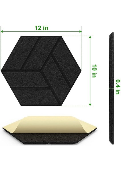 12 Paket Kendinden Yapışkan Akustik Paneller Altıgen Ses Kanıtı Köpük Panelleri Stüdyo B Için Kullanılan Duvar Için Ses Geçirmez Dolgu (Yurt Dışından) modelleri