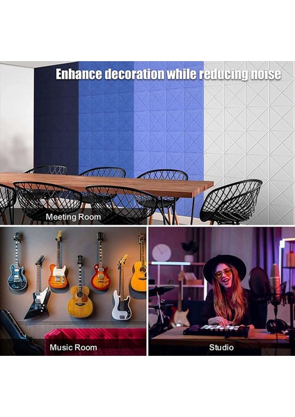 Akustik ve Duvar Dekoru Için 36 Paket Akustik Paneller Ses Geçirmez Dolgu Eğimli Kenar Ses Emici Paneller Et (Yurt Dışından) fiyatları