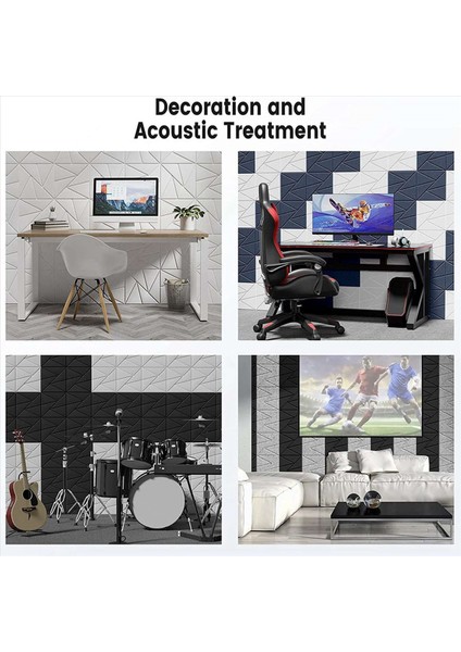 32PCS Kendi Kendine Yapışkanlı Akustik Panel 12X12X0 4in Ses Geçirmez Panel Ses Paneli Ev Stüdyosu Ofisi Için Yüksek Yoğunluk 2 (Yurt Dışından) indirimleri