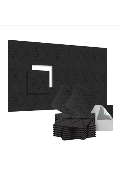 12 Paket Akustik Köpük Panelleri 12X12X0 4inch Kendi Kendine Yapışkan Ses Geçirmez Duvar Panelleri Walls Home Office -C (Yurt Dışından)