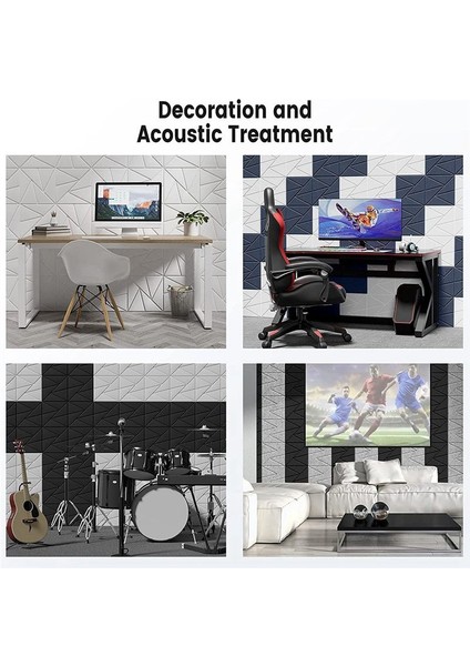 16PCS Kendinden Yapışkanlı Akustik Panel 12X12X0 4in Ses Geçirmez Panel Ses Paneli Ev Stüdyosu Ofisi Için Yüksek Yoğunluk 1 (Yurt Dışından) fırsatları
