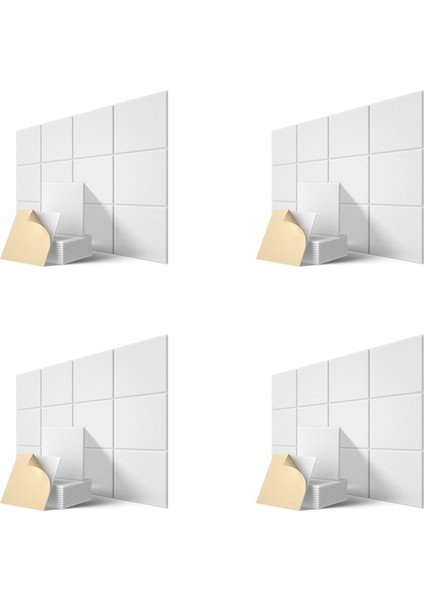 Kendinden Yapışkan Akustik Paneller 48 Paket 12 x 12 x 0 4 Inç Ses Geçirmez Dolgu Ev Için Ses Emici Panel Beyaz (Yurt Dışından)
