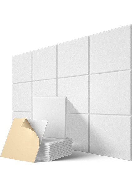 Kendinden Yapışkan Akustik Paneller 48 Paket 12 x 12 x 0 4 Inç Ses Geçirmez Dolgu Ev Için Ses Emici Panel Beyaz (Yurt Dışından) modelleri