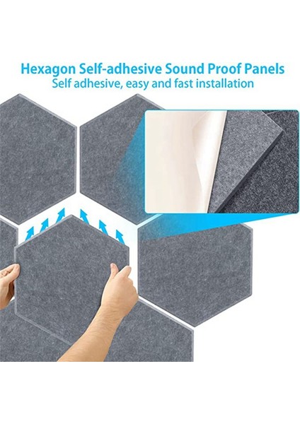 Stüdyo Ev ve Ofis (Gri) Için Altıgen Kendi Kendine Yapışkan Akustik Köpük Tahtası Yüksek Yoğunluklu Akustik Paneller (Yurt Dışından) modelleri