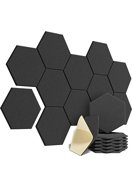 Duvar Sesi Emilimi Için 12 Parçalı Kendi Kendine Yapışkan Akustik Köpük Panel Akustik Panel Altıgen Duvar Paneli (Yurt Dışından)