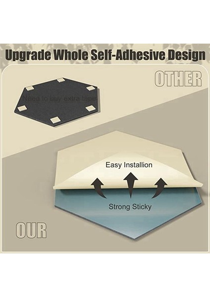 Duvar Sesi Emilimi Için 12 Parçalı Kendi Kendine Yapışkan Akustik Köpük Panel Akustik Panel Altıgen Duvar Paneli (Yurt Dışından) fiyatları