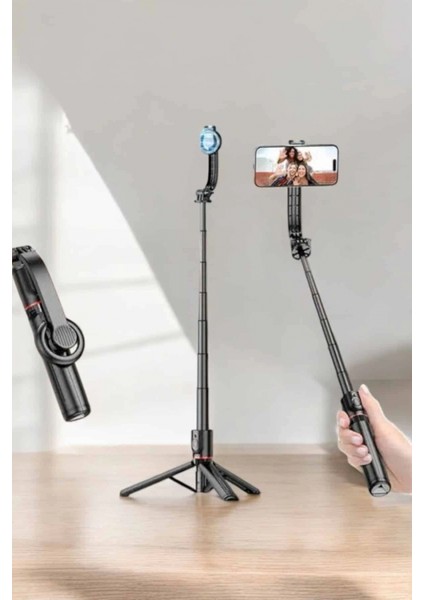 Kumandalı Tripod Telefon Tutucu Selfie Çubuğu 360 Derece Dönebilen modelleri