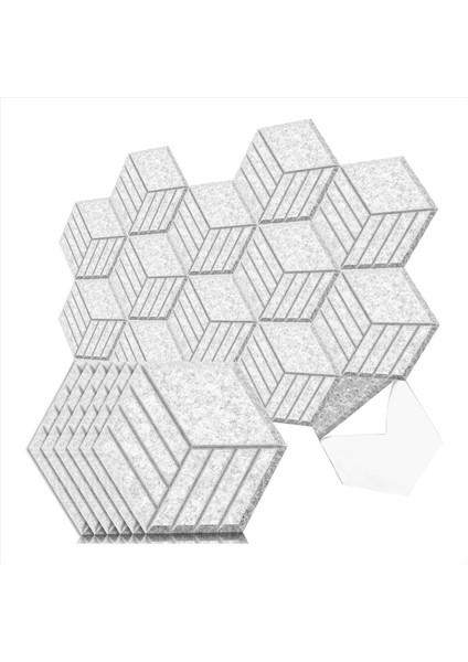 12 Paket Kendi Kendine Yapışkan Akustik Panel 14 x 12 x 0 4 Inç Ses Geçirmez Duvar Panelleri Ses Emici Paneller C (Yurt Dışından)