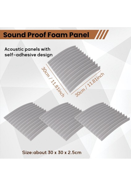 48 Paket Kendi Yapışkan Akustik Paneller Ses Geçirmez Köpük Panelleri Ev Için Yüksek Yoğunluklu Ses Yalıtımı Duvar Panelleri (Gri) (Yurt Dışından) fırsatları