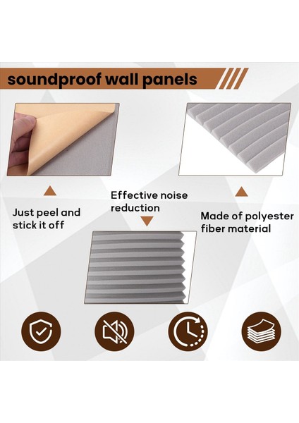 48 Paket Kendi Yapışkan Akustik Paneller Ses Geçirmez Köpük Panelleri Ev Için Yüksek Yoğunluklu Ses Yalıtımı Duvar Panelleri (Gri) (Yurt Dışından) indirimleri