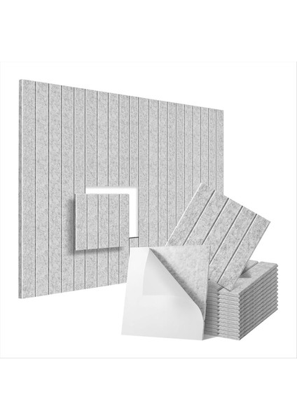 12 Paket Ses Geçirmez Köpük Panelleri 12X12X0 4 Inç Kendi Kendine Yapışkan Akustik Duvar Panelleri Akustik Için Gümüş Gri (Yurt Dışından)